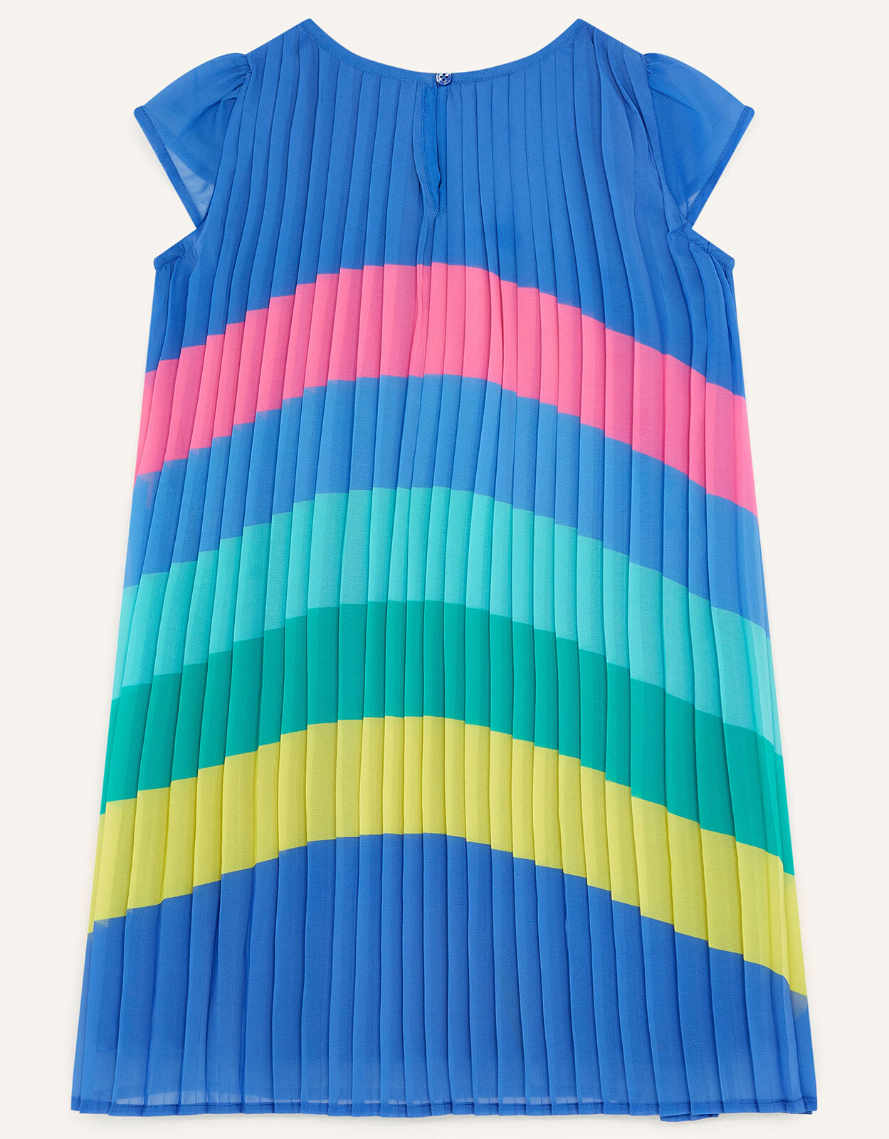 Multi Strap Rainbow Pleat Dress Blue ...